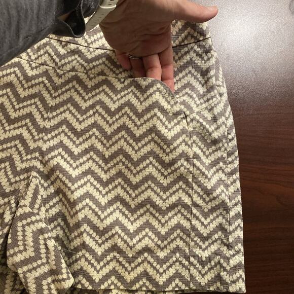 CARTONNIER Anthropologie NEW W/O Tags Gray/Ivory High Rise Shorts Sz 6 Womens - Picture 12 of 14